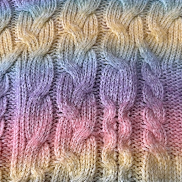 Girls Justice Colorful Cable Knit Sweater size 10 - Picture 4 of 5